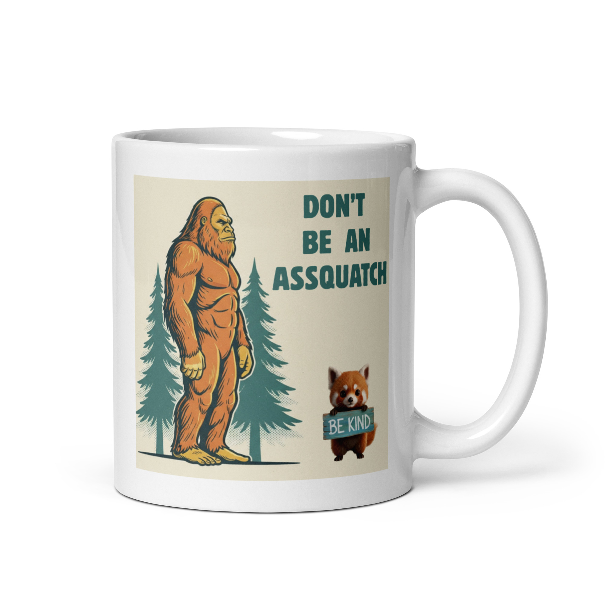 Sasquatch, Assquatch (v2) White Glossy Mug