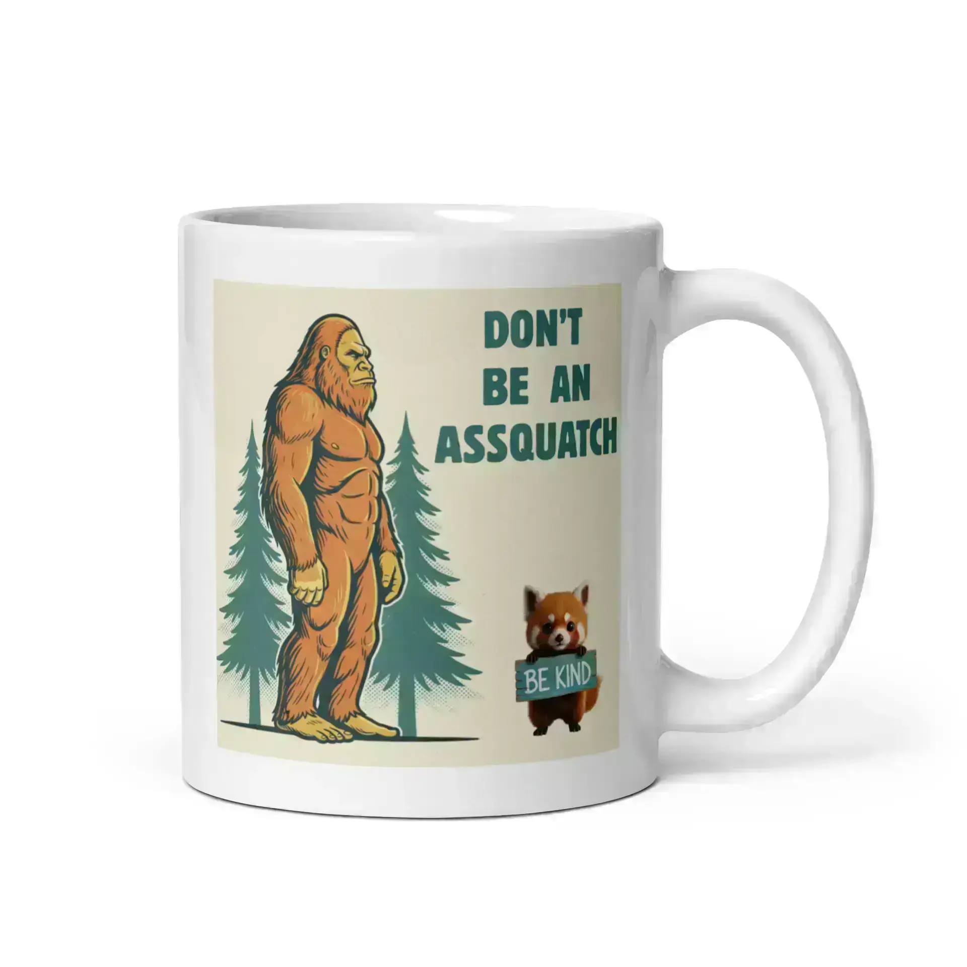 Sasquatch, Assquatch (v2) White glossy mug
