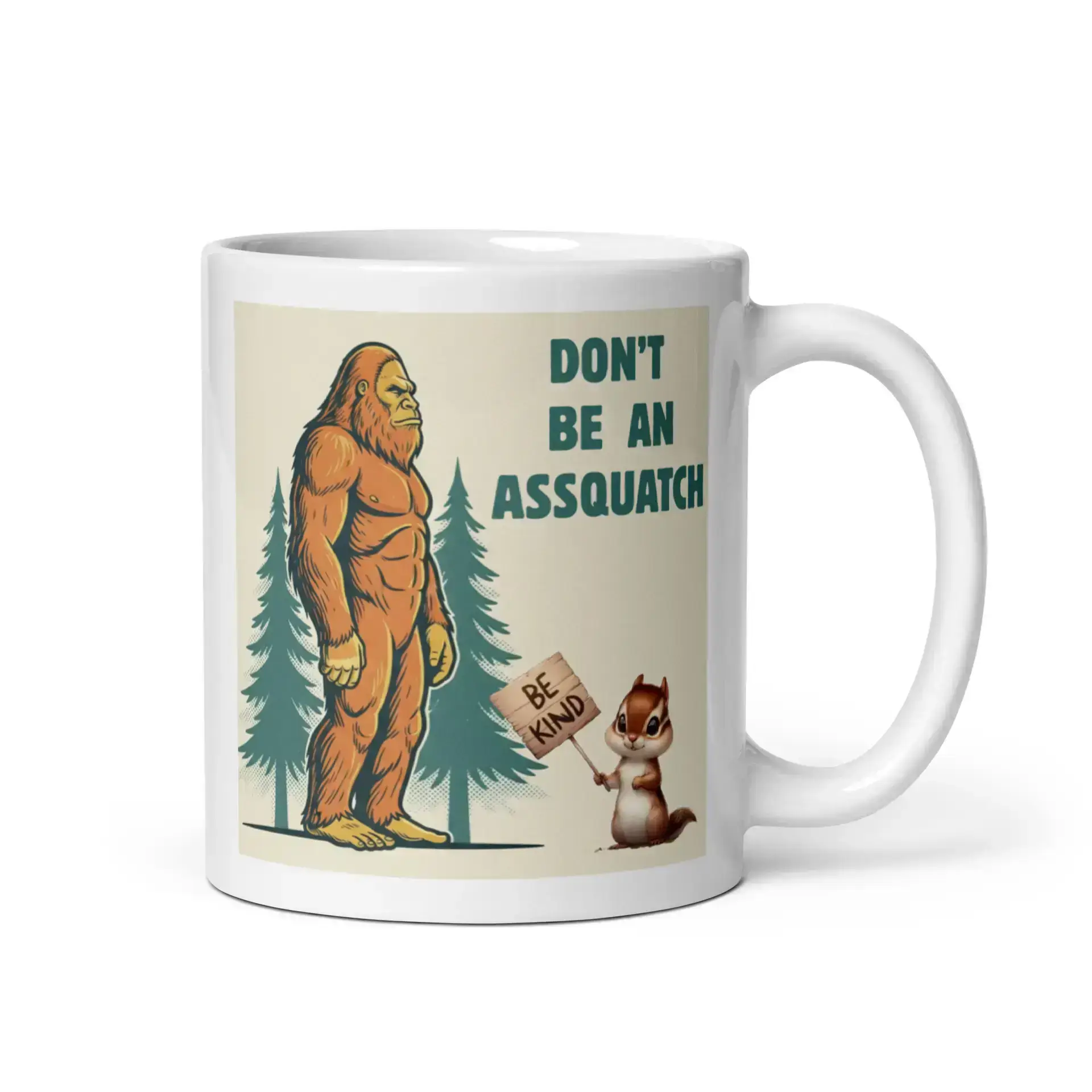 Sasquatch, Assquatch (v1) White glossy mug