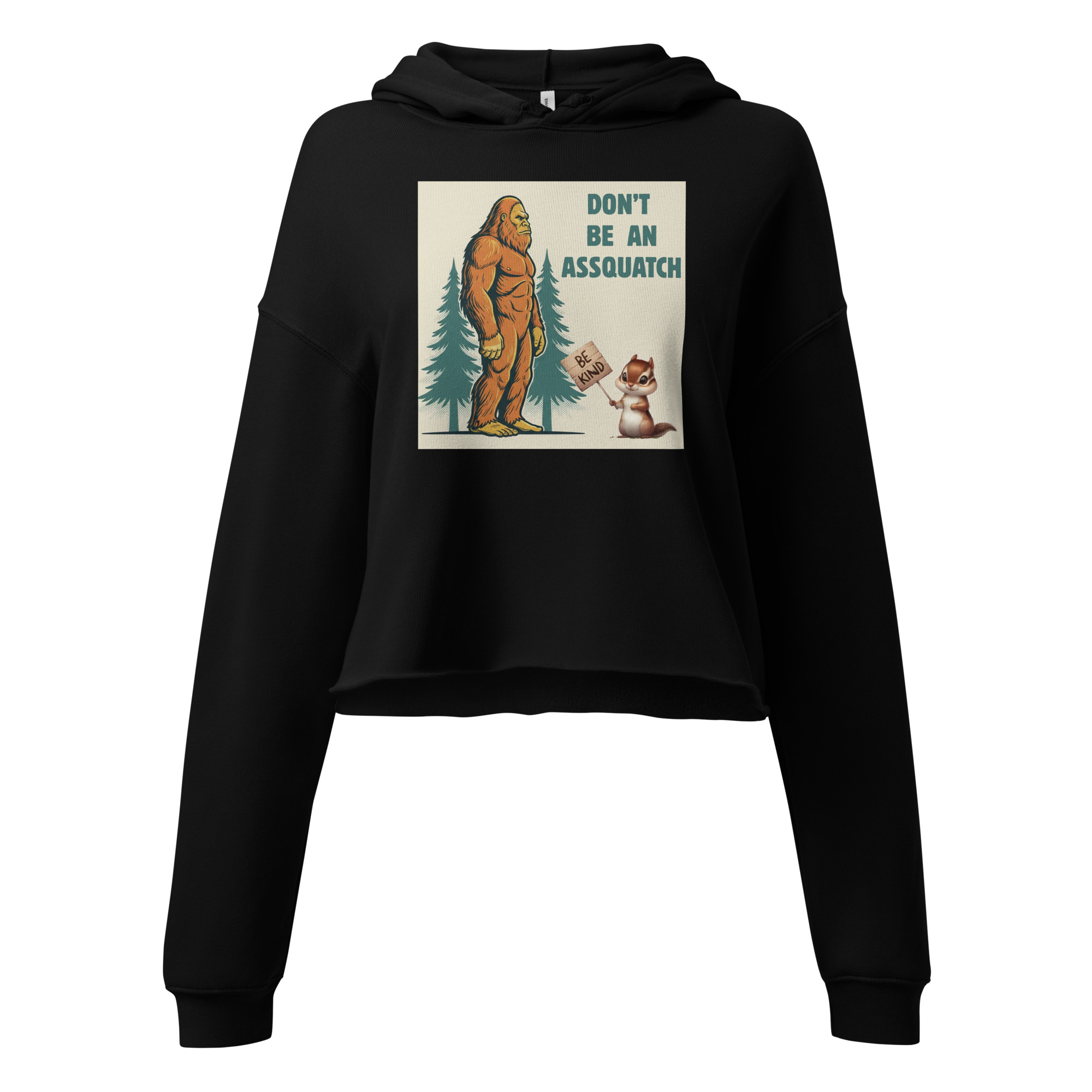 Sasquatch, Assquatch (v1) Crop Hoodie