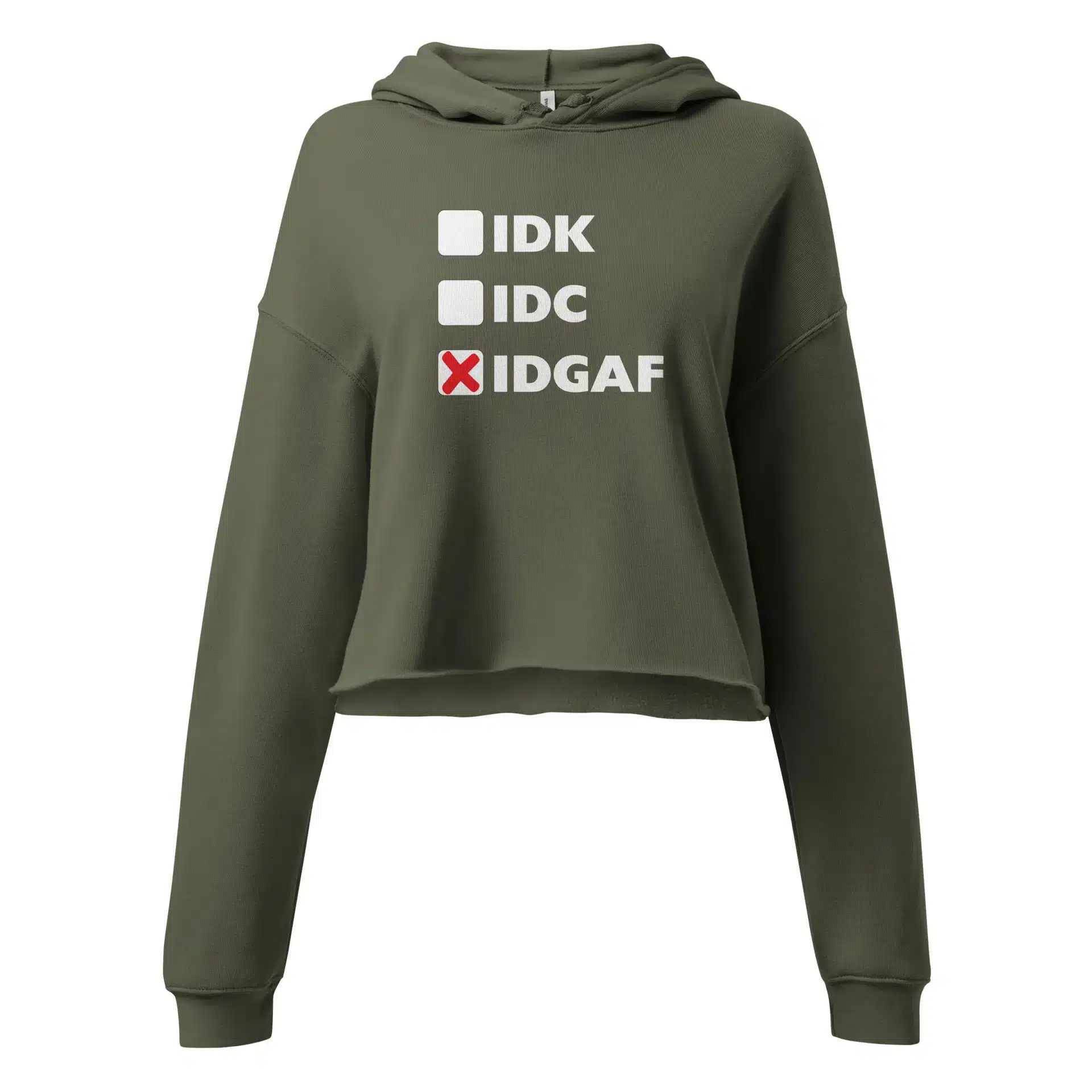 IDGAF Crop Hoodie