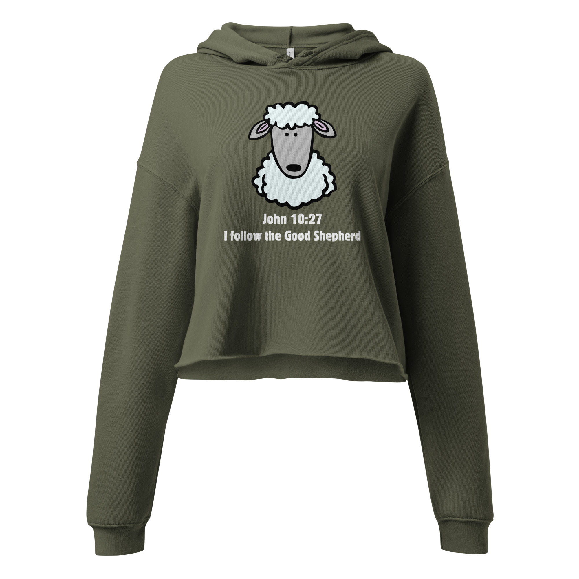 John 10:27 Good Shepherd (v1) Crop Hoodie