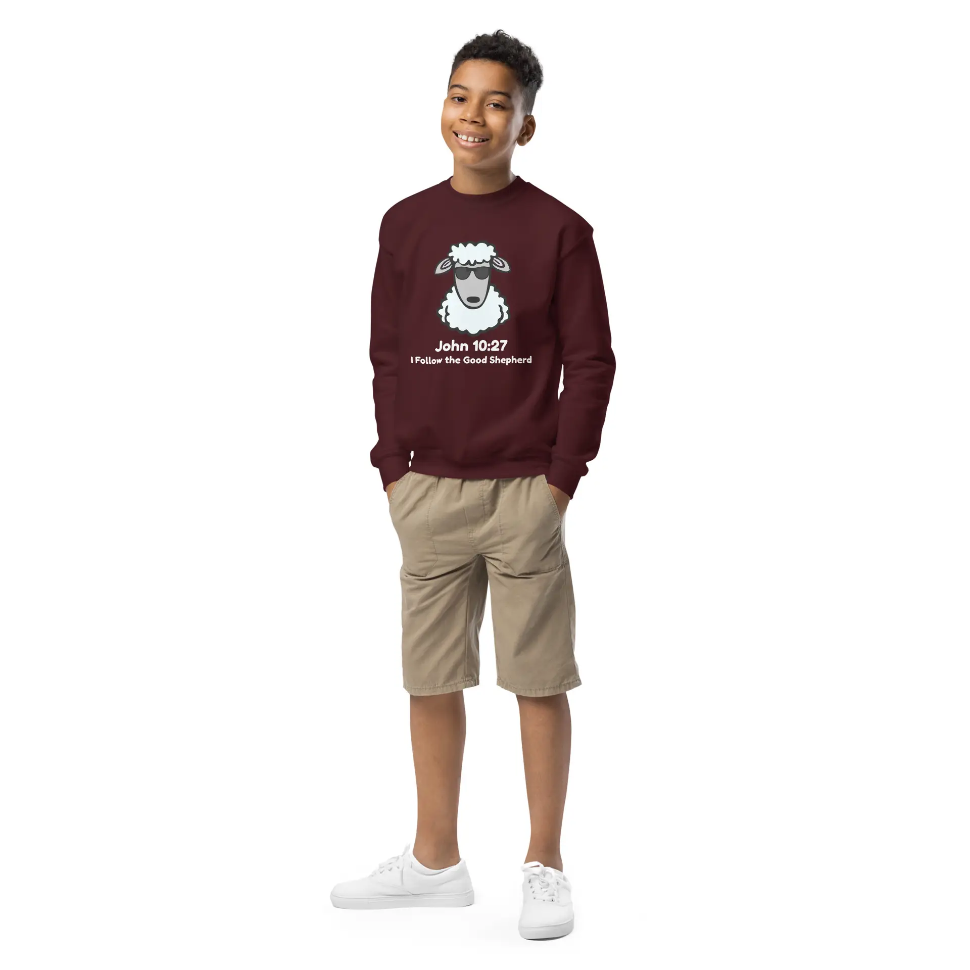 John 10:27 Cool Shepherd Youth crewneck sweatshirt