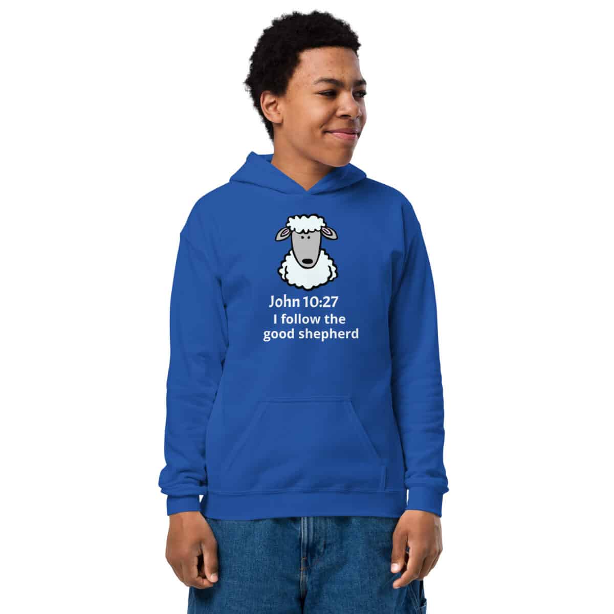 John 10:27 Good Shepherd (v2) Youth heavy blend hoodie