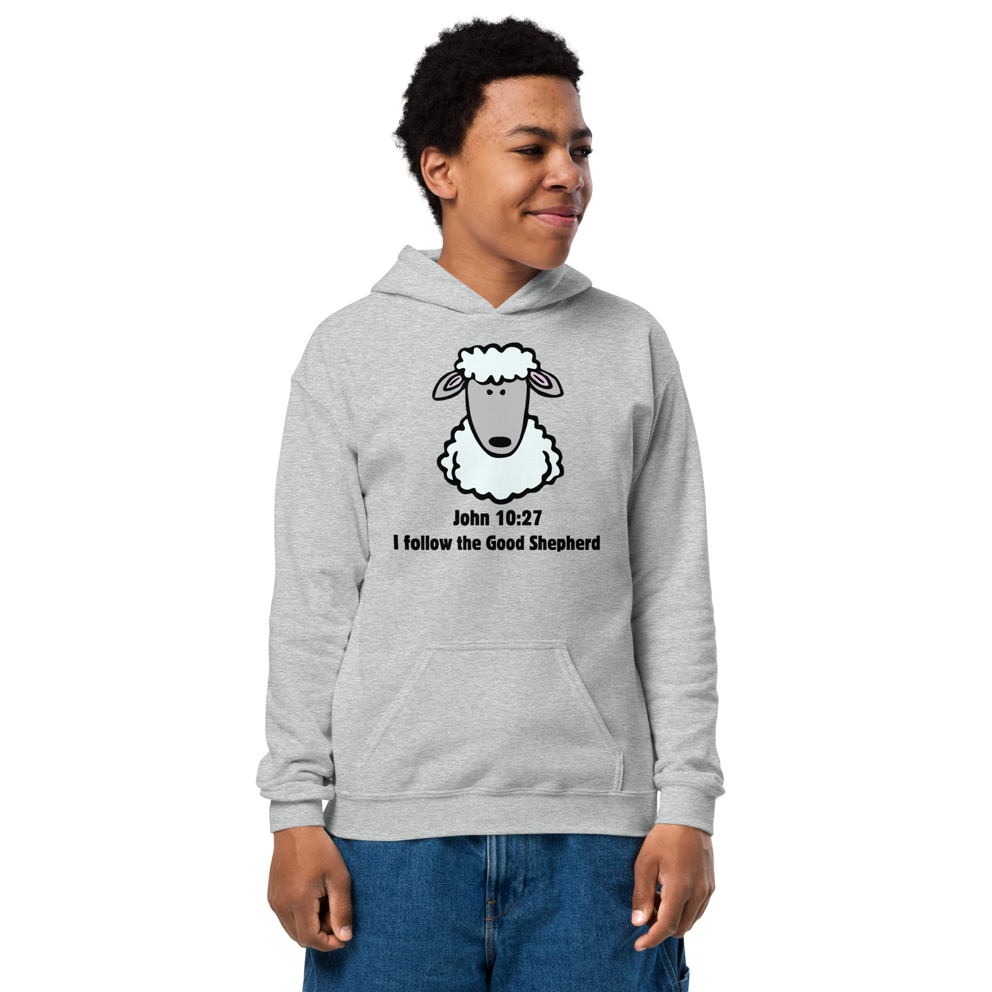 John 10:27 Good Shepherd (v1) Youth Heavy Blend Hoodie