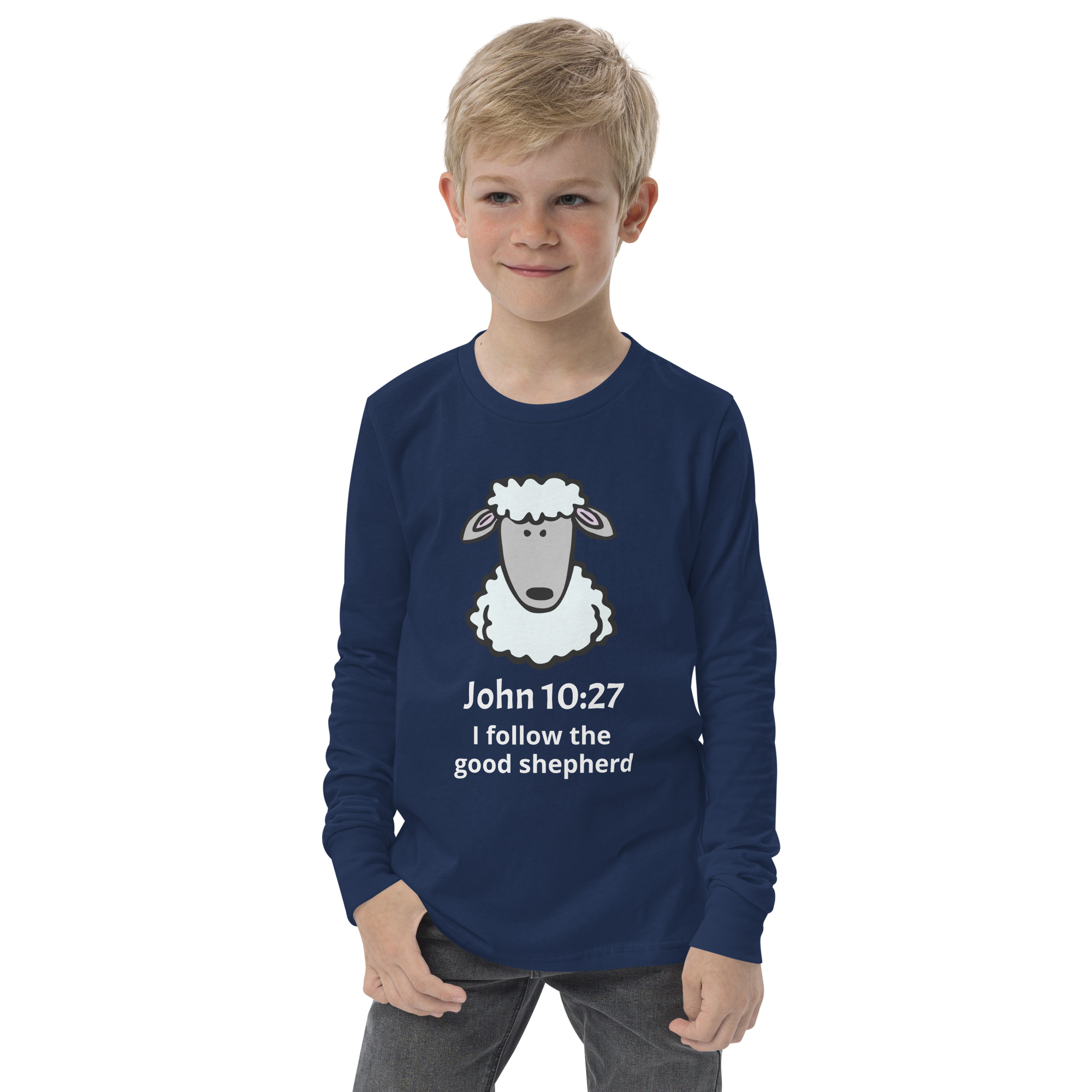 John 10:27 Good Shepherd (v2) Youth Long Sleeve Tee