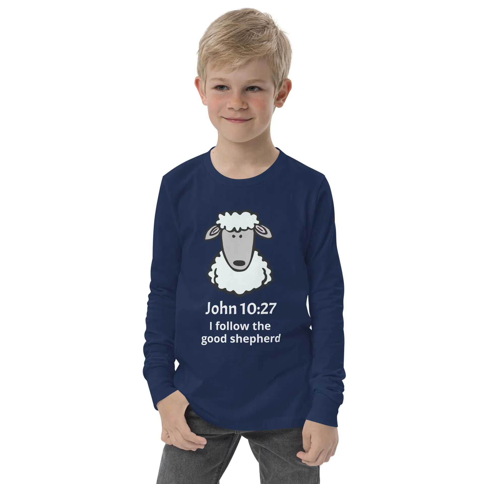 John 10:27 Good Shepherd Youth long sleeve tee