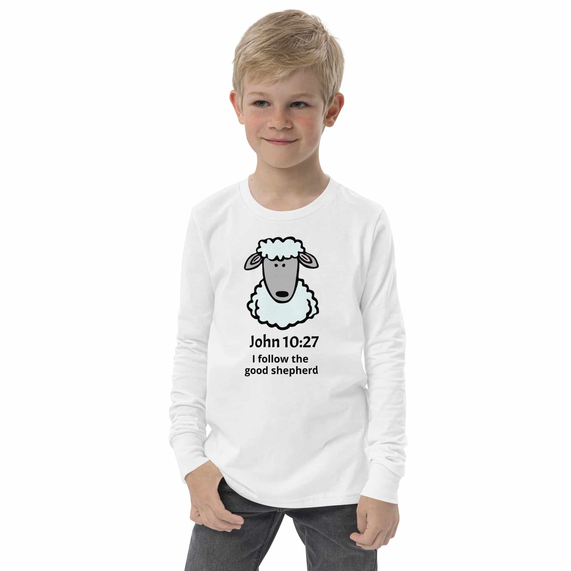John 10:27 Good Shepherd Youth long sleeve tee