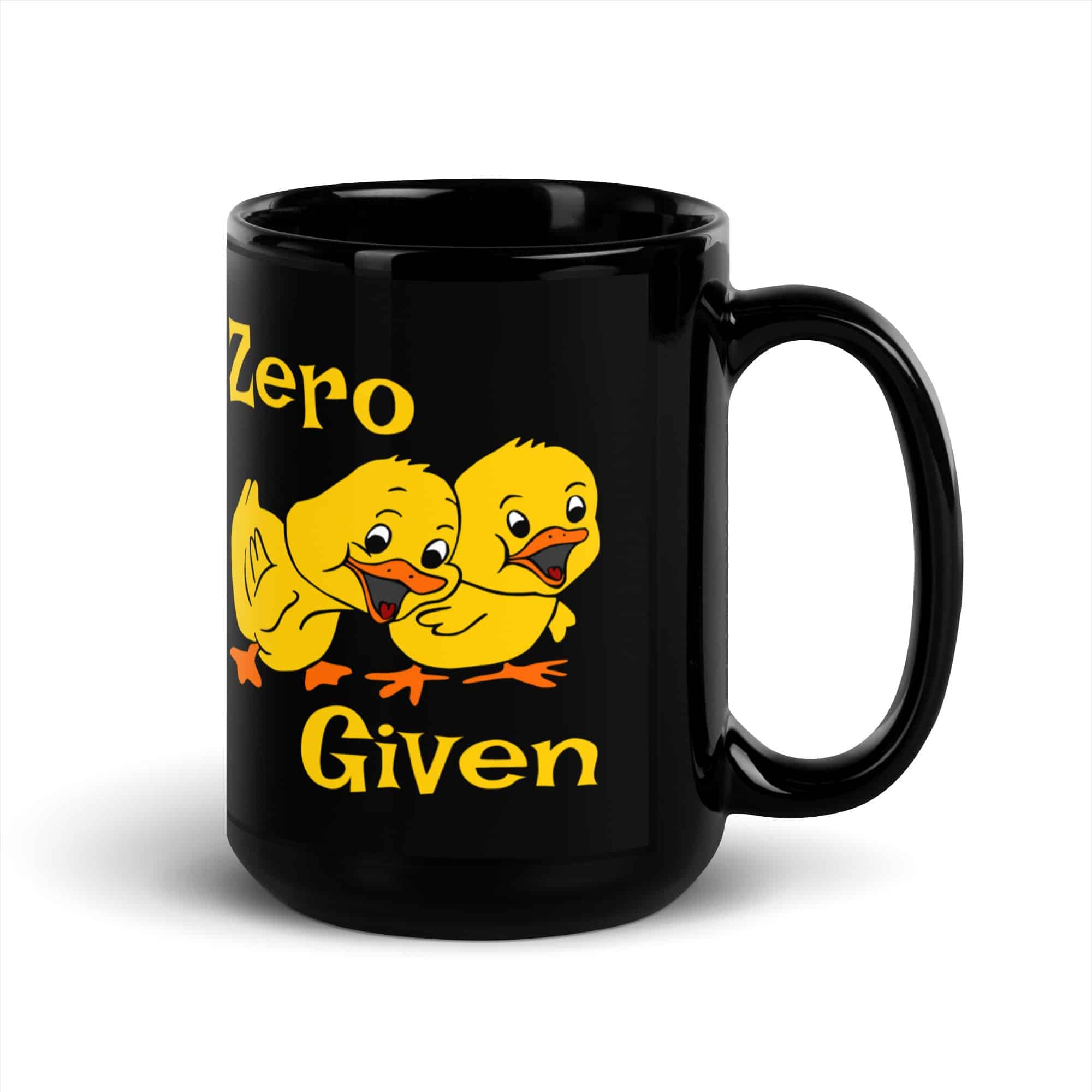 Zero Ducks Given Black Glossy Mug