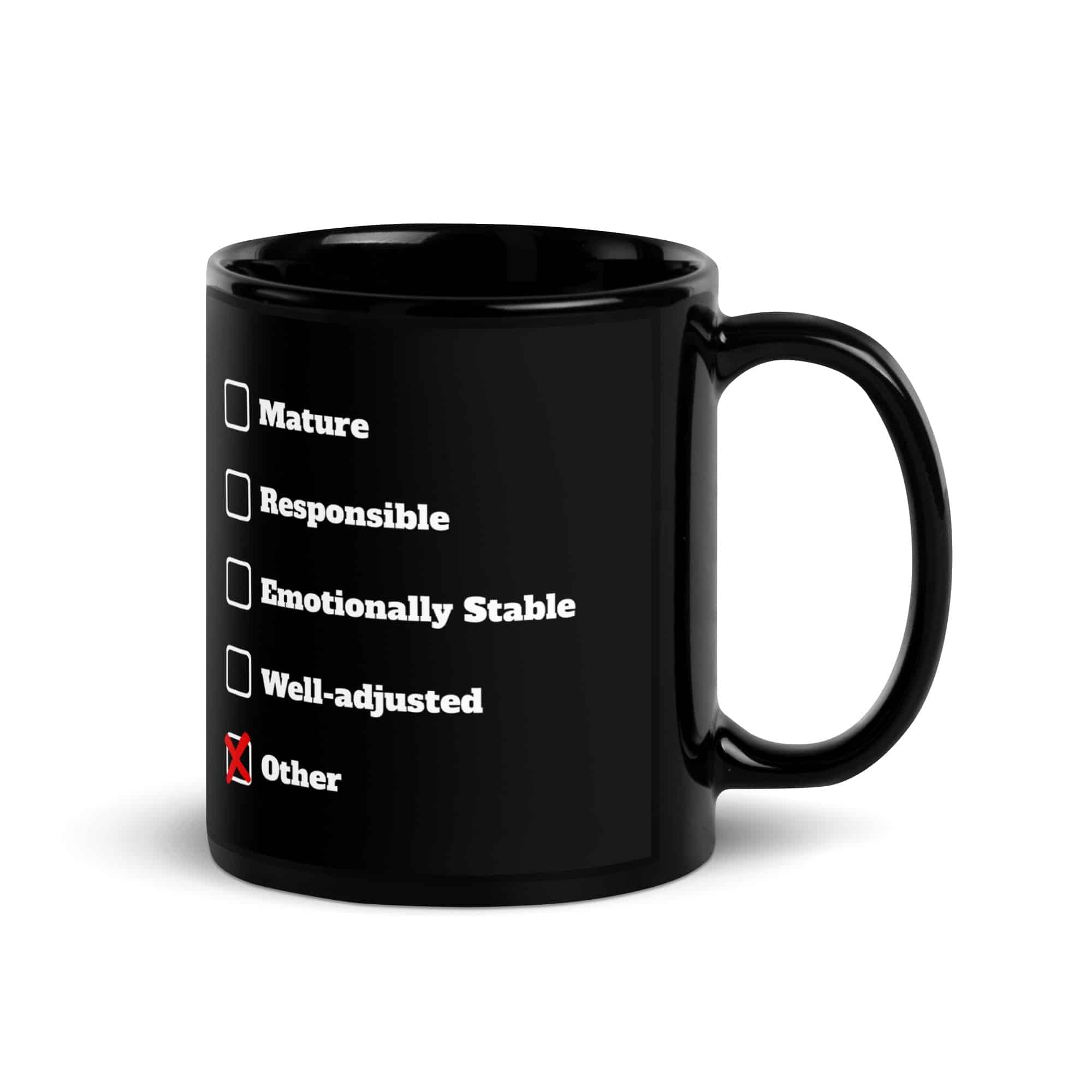 Adult Assessment Black Glossy Mug