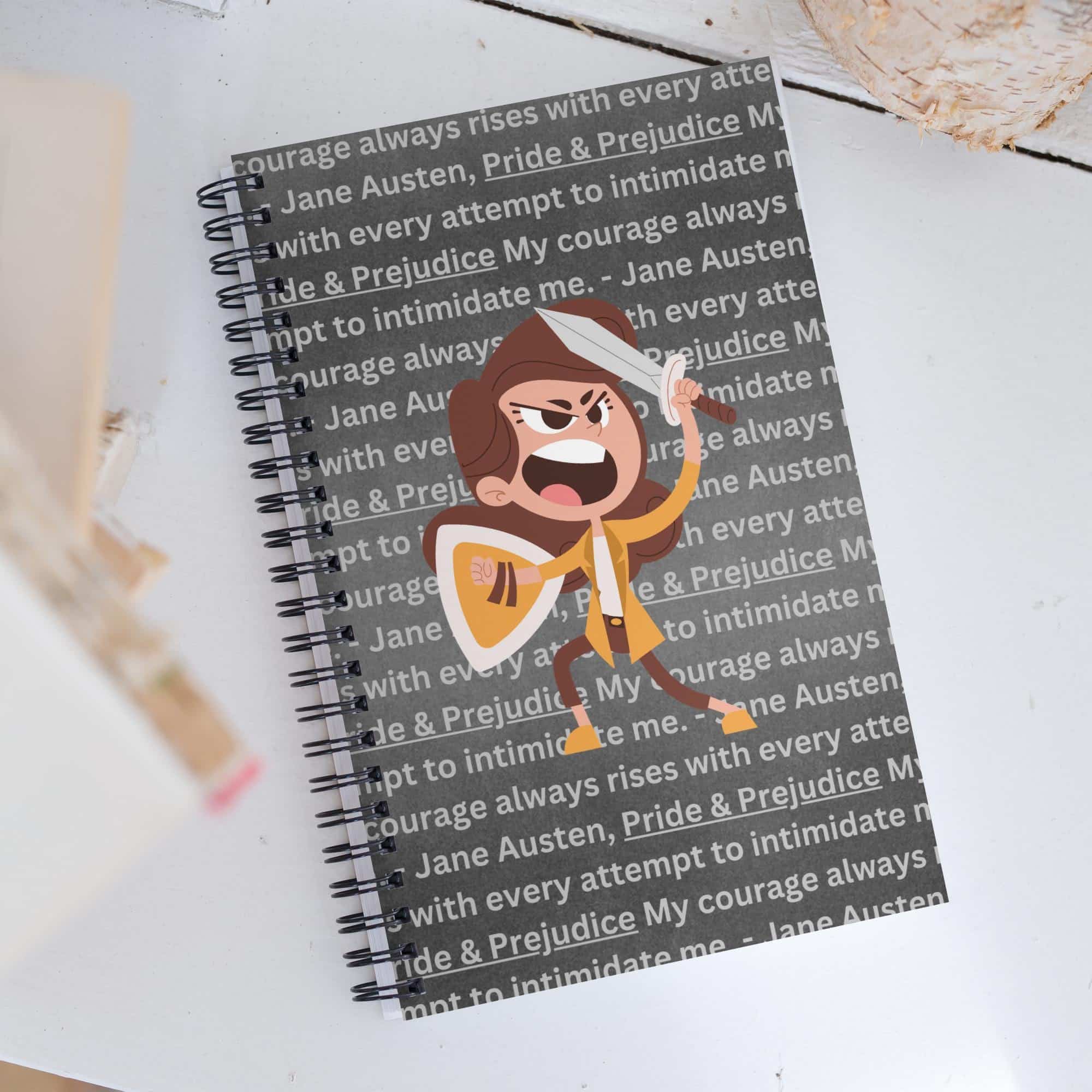 Courage & Intimidation Jane Austen Spiral notebook