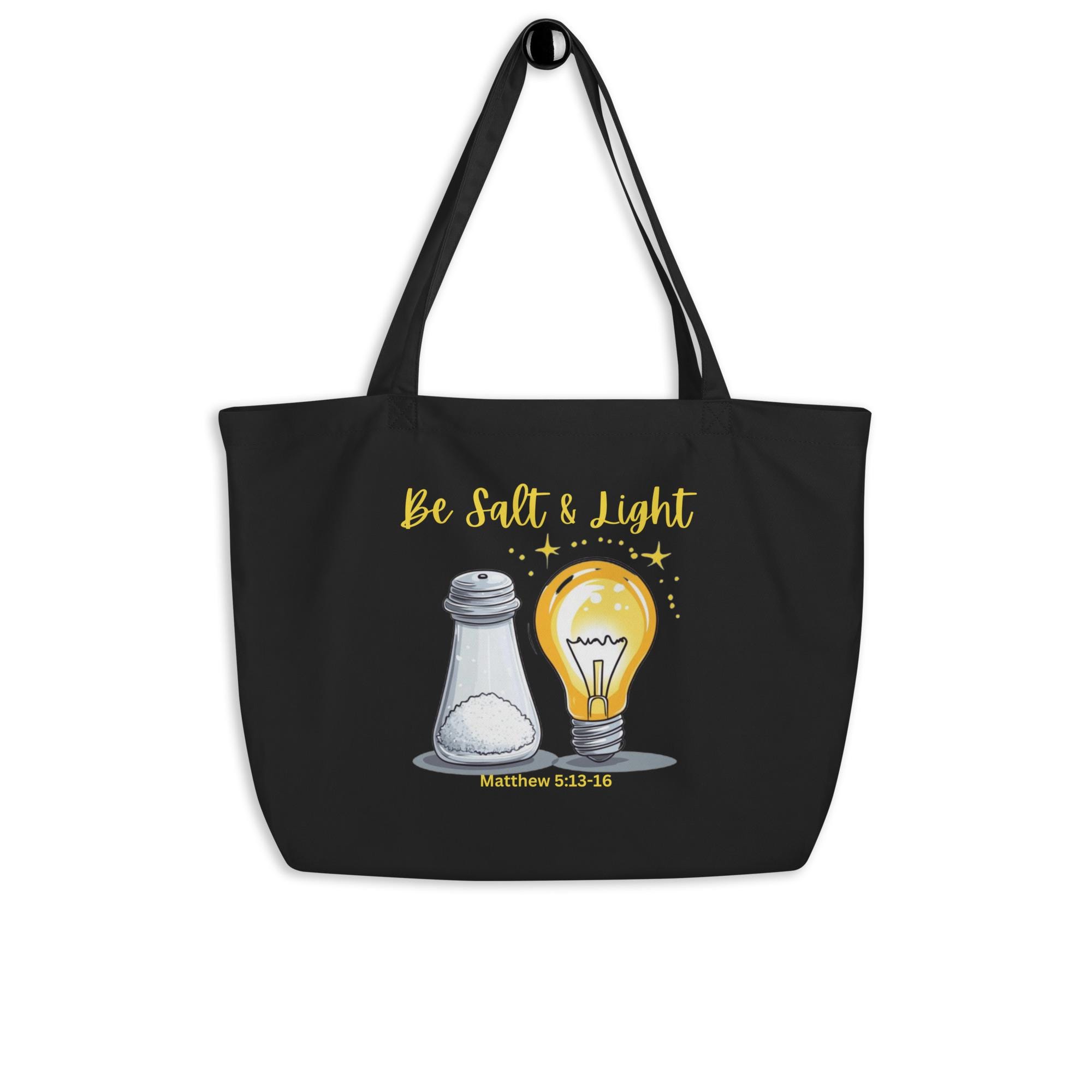Matthew 5-13-16 Salt & Light Large organic tote bag