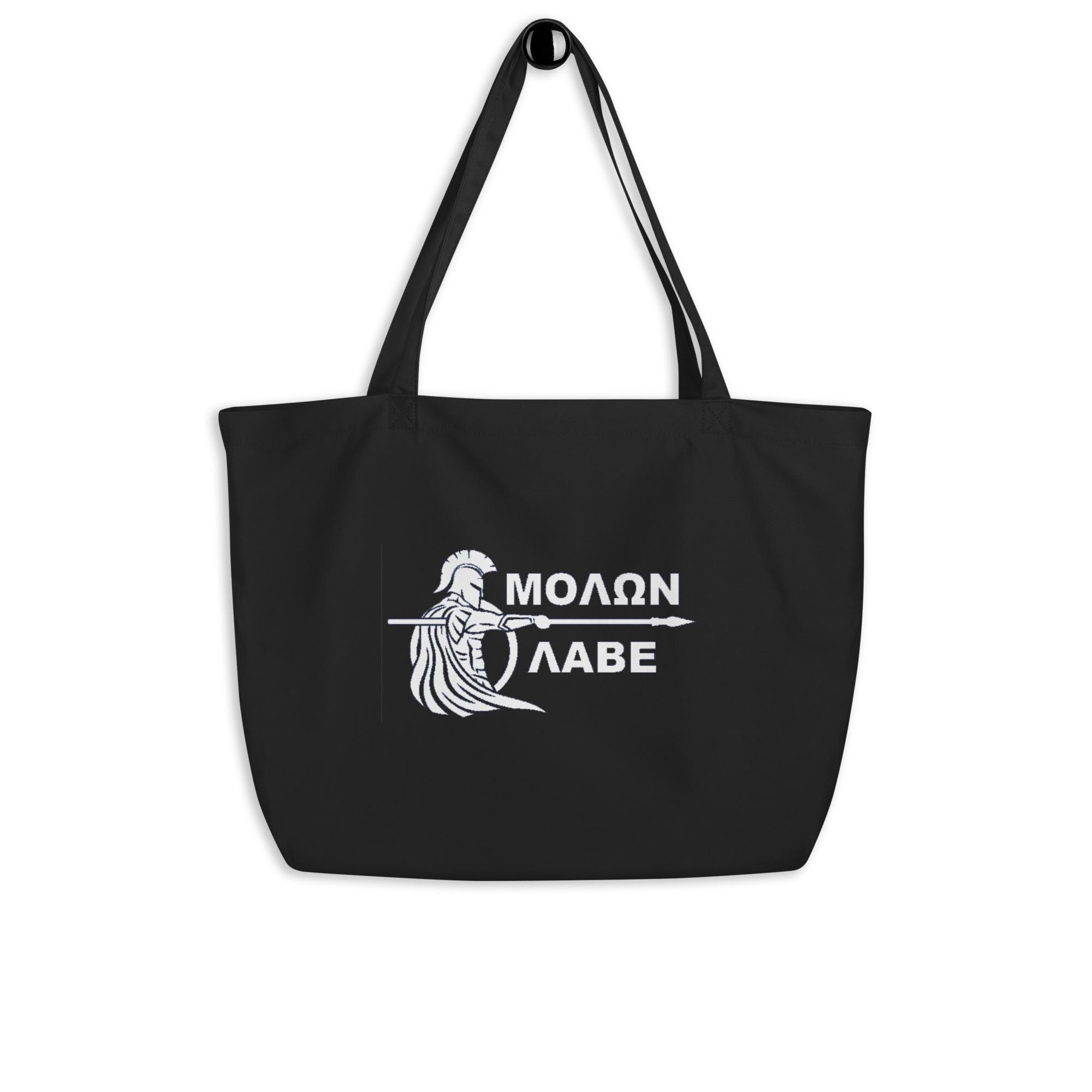 Molon Labe Fighting Warrior Large organic tote bag