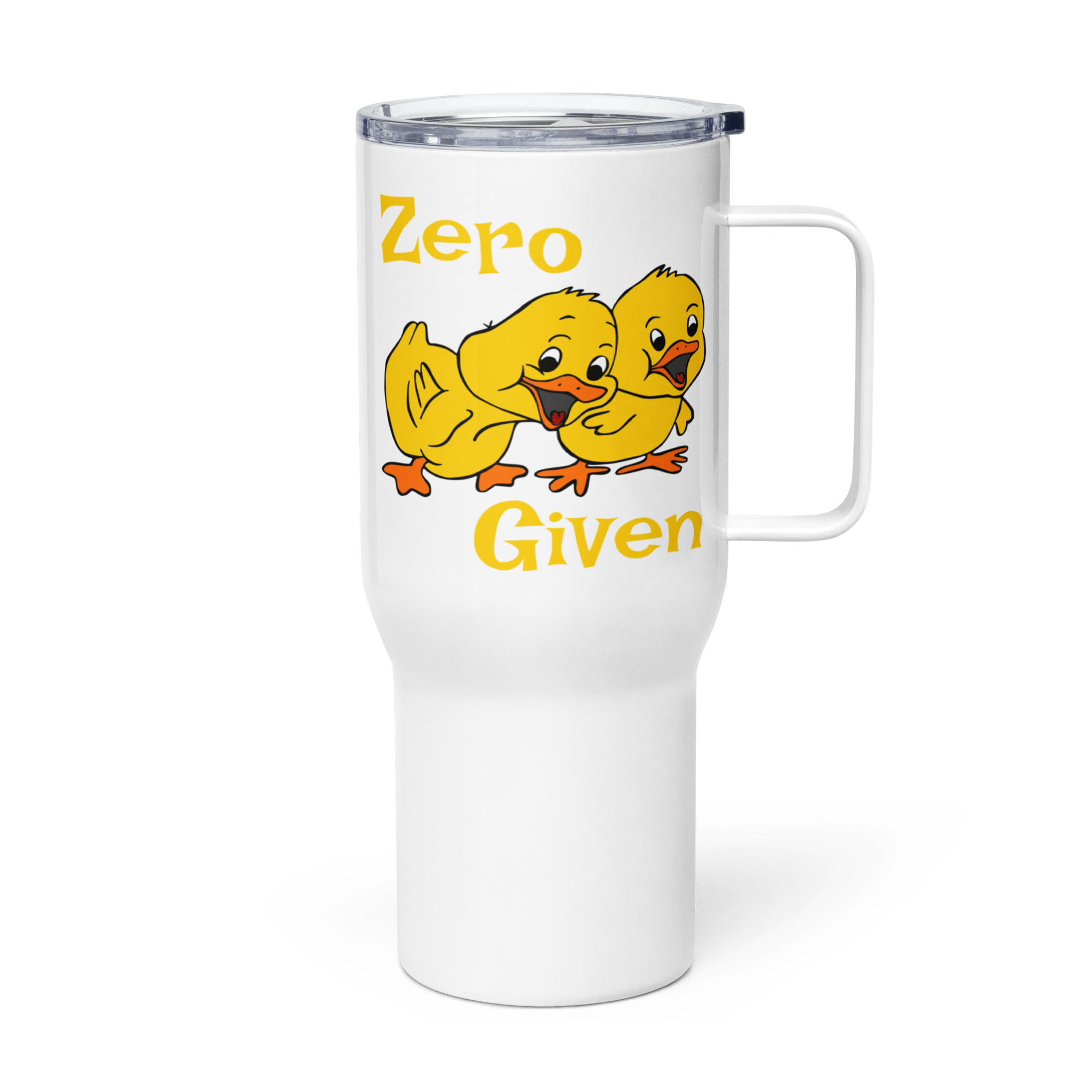 Zero Ducks Given travel mug-with-a-handle-white-25-oz-left-6a38a8f182b46