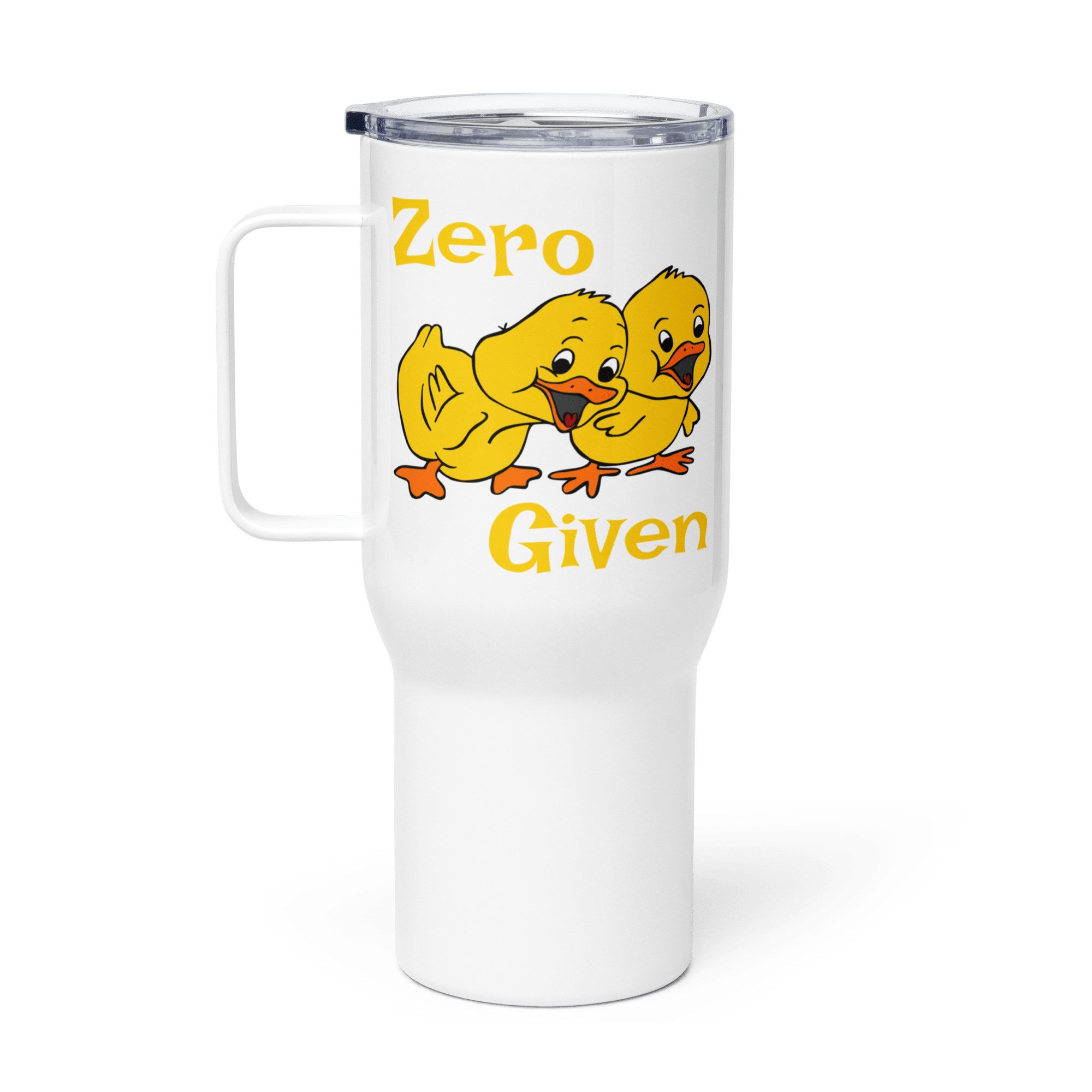 Zero Ducks Given travel mug-with-a-handle-white-25-oz-right-6a38a8f18309b