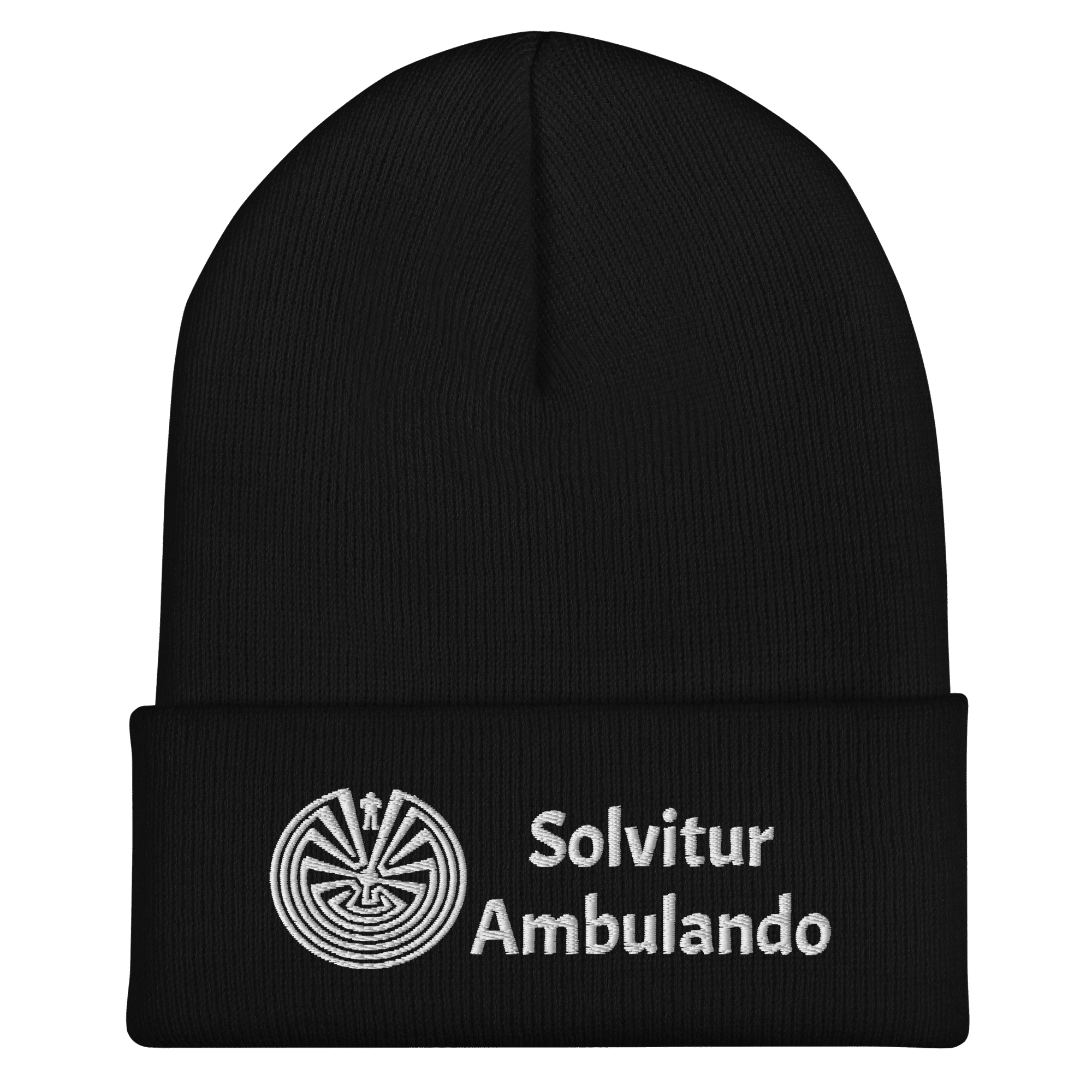 labyrinth man in the maze labyrinth solvitur ambulando Cuffed Beanie