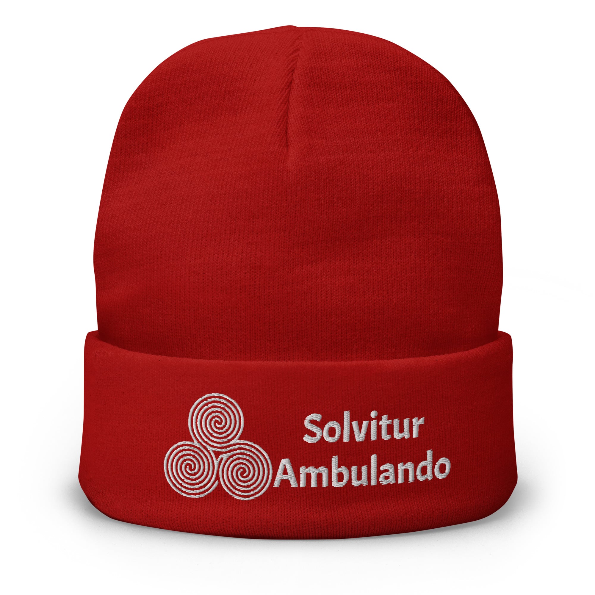 Labyrinth Triple Spiral Labyrinth Solvitur Ambulando Embroidered Beanie