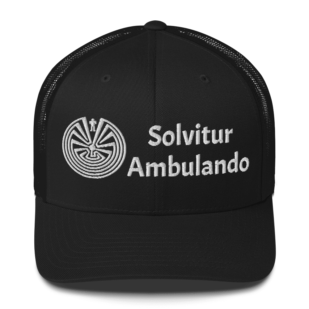labyrinth man in the maze labyrinth solvitur ambulando Trucker Cap