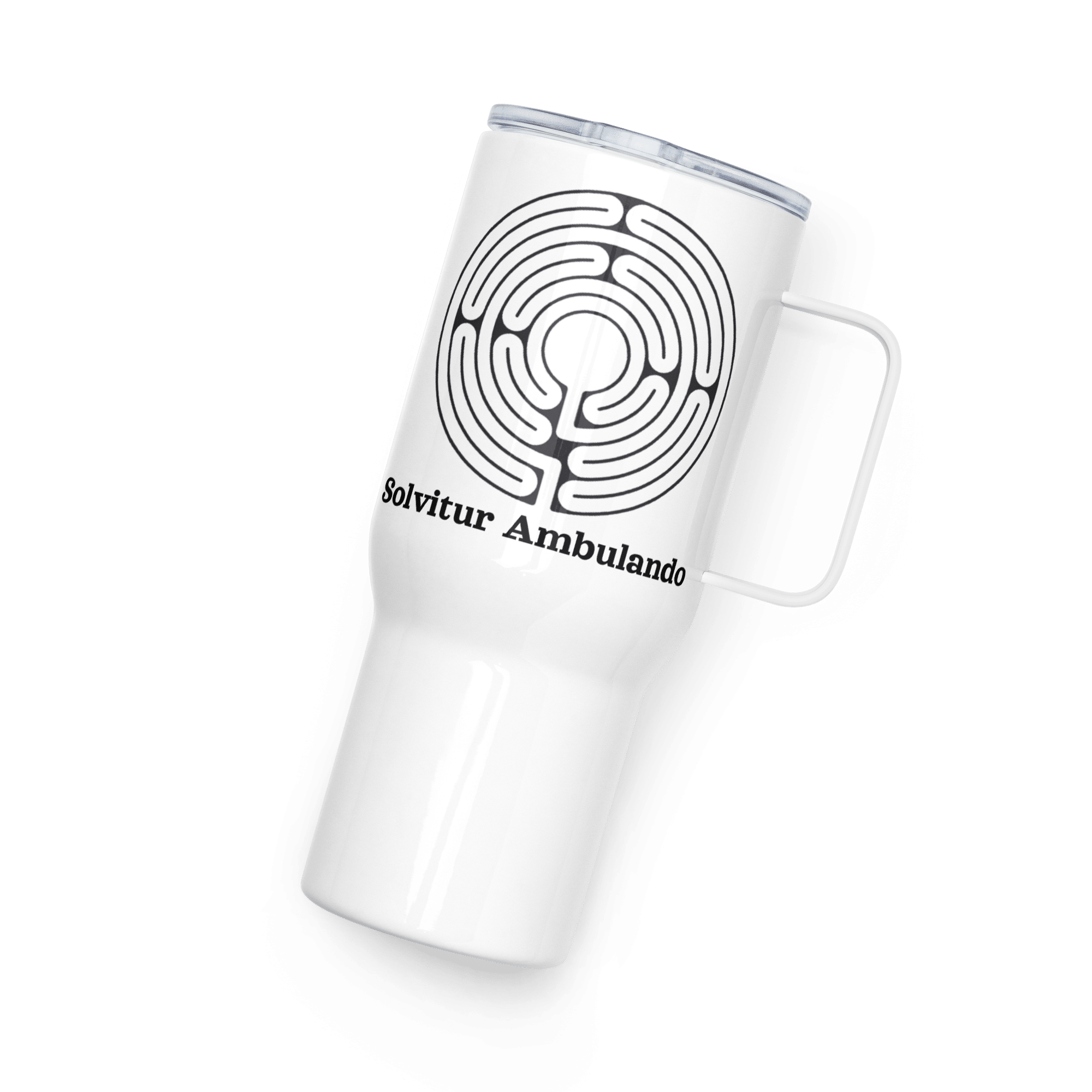 Labyrinth Santa Rosa Labyrinth Solvitur Ambulando Travel mug with a handle