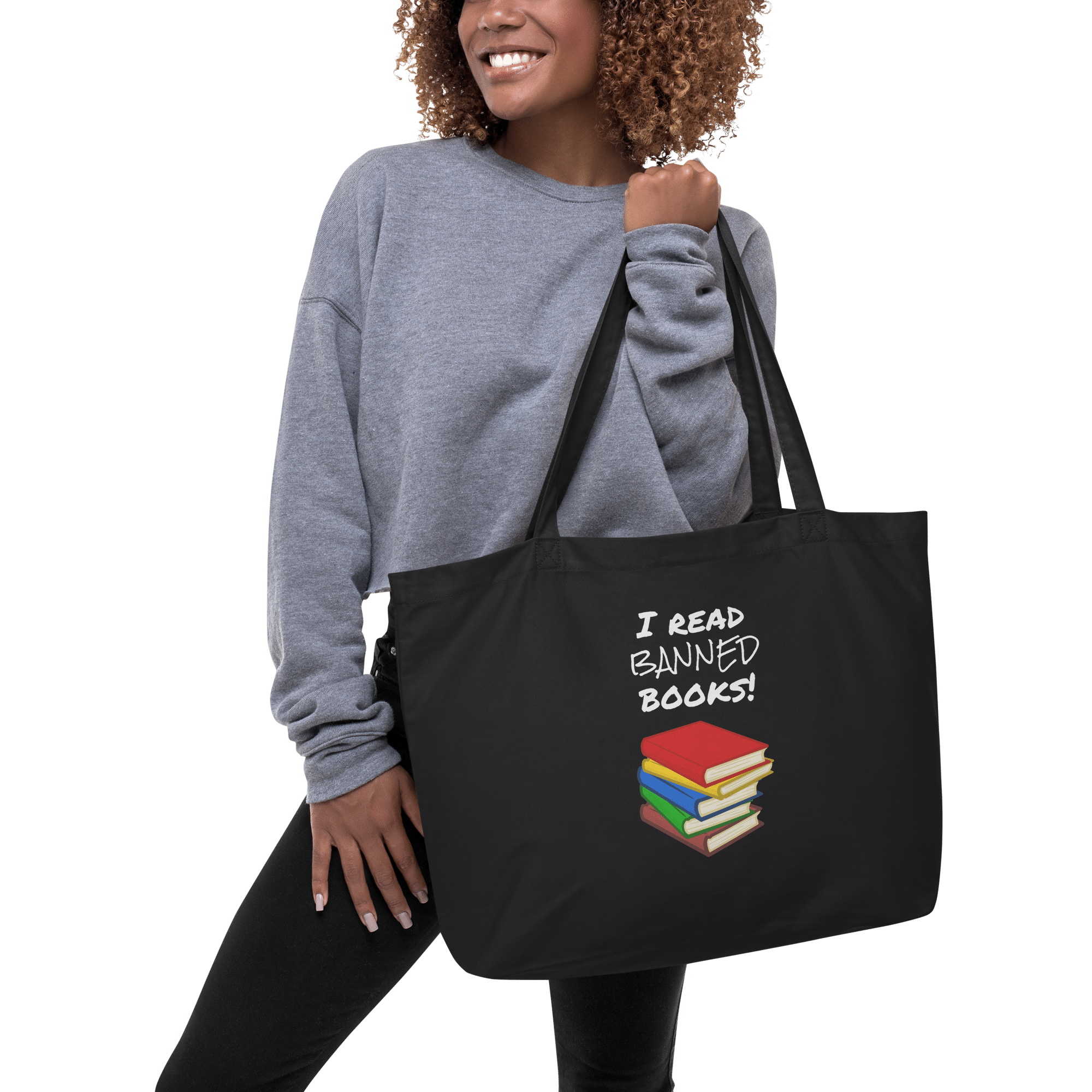 I read banned books large eco-tote-black-front-6ad154b7c062a