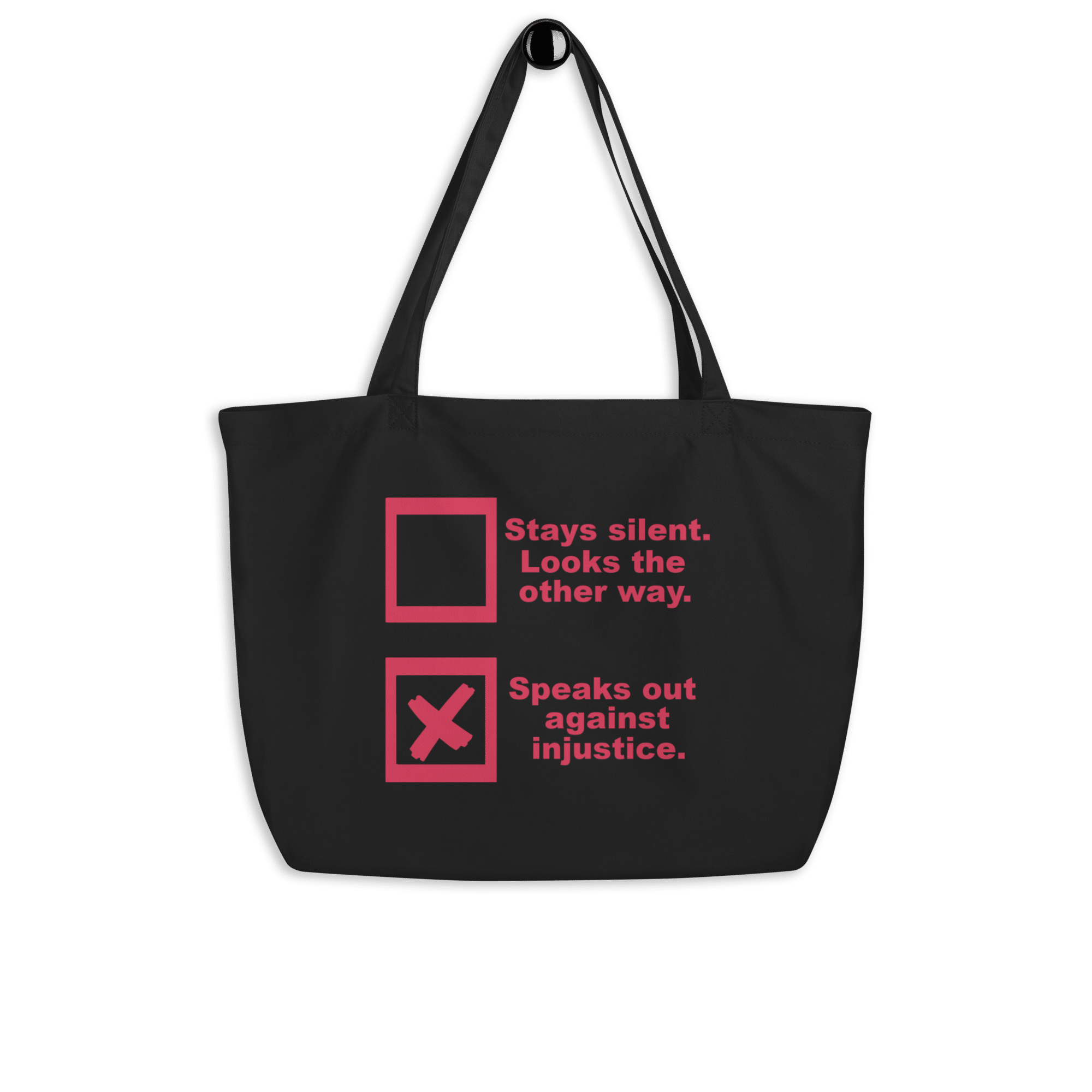Justice Speaks large eco-tote-black-front-6ad15ba854721