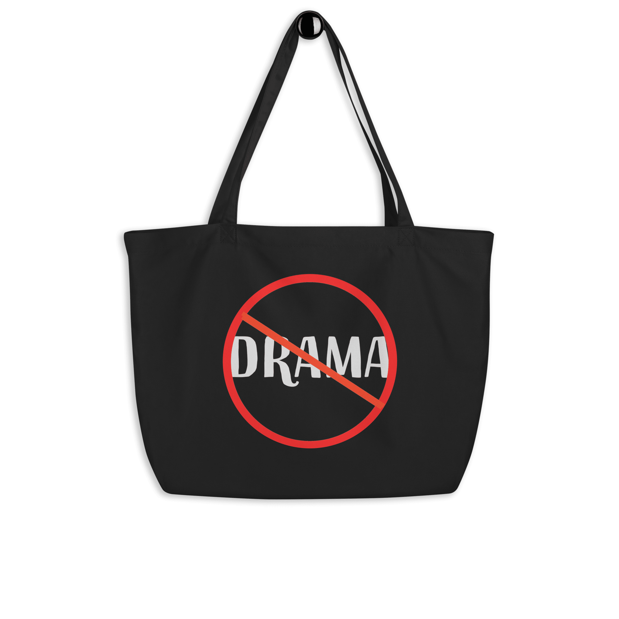 No Drama large eco-tote-black-front-6ad15ade38dee