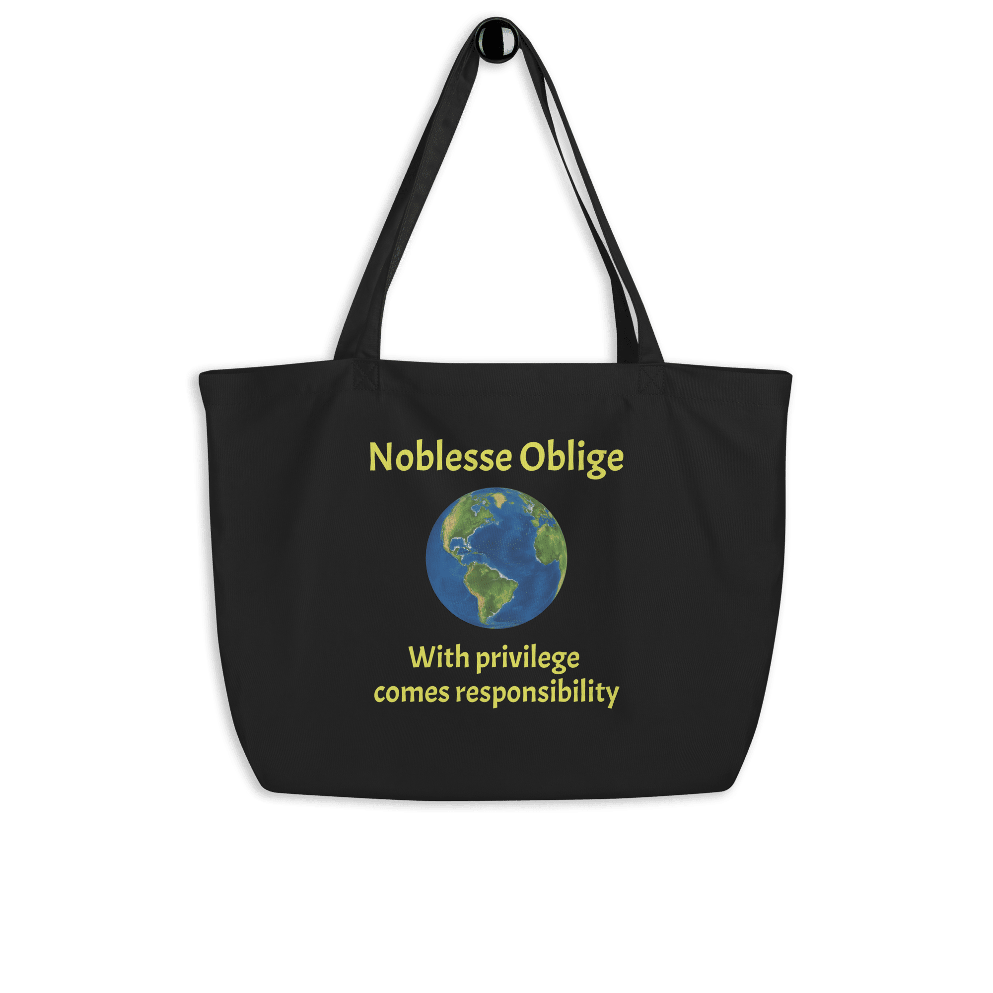 Noblesse Oblige Earth large eco-tote-black-front-6ad153c7294a6