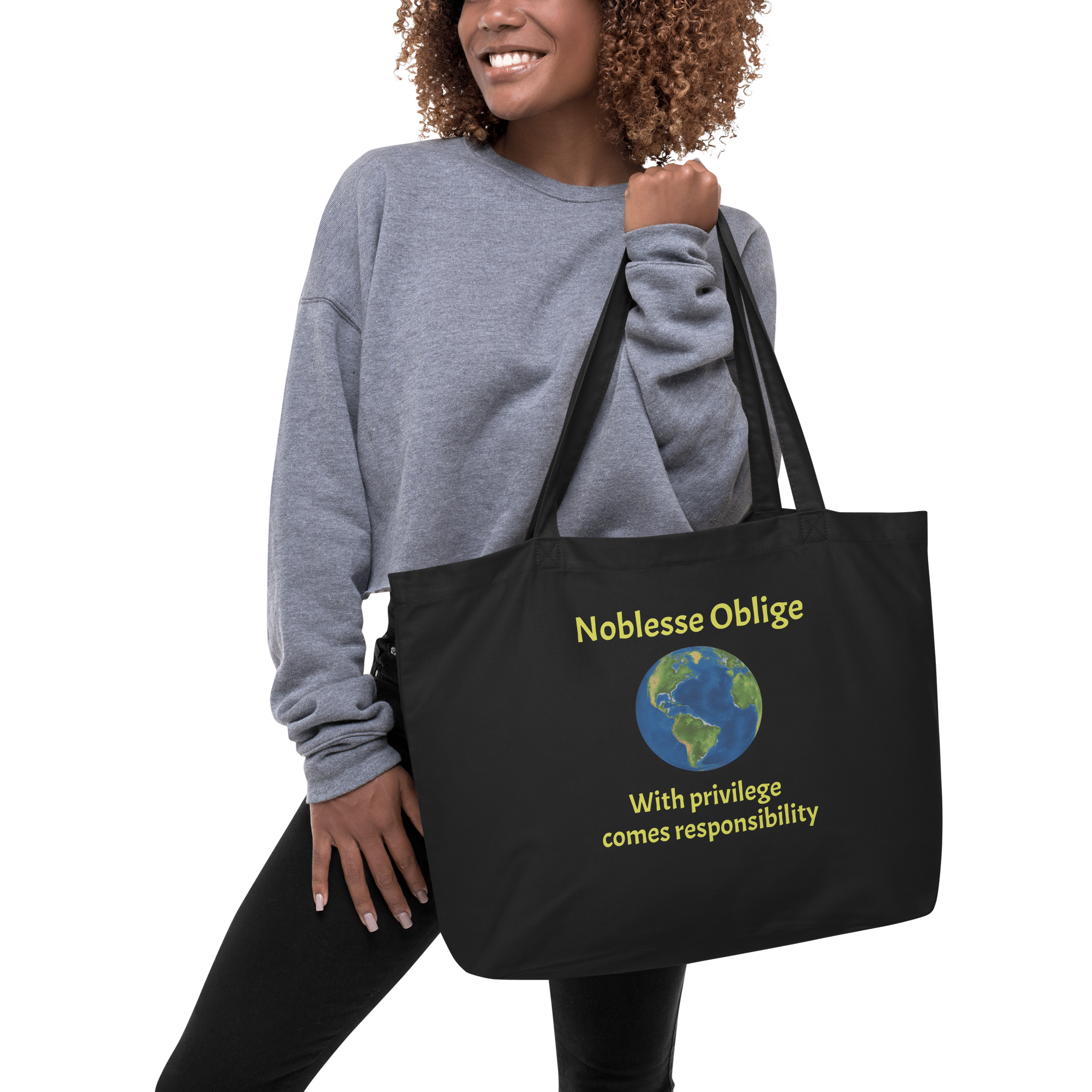 Noblesse Oblige Earth large eco-tote-black-front-6ad153c72968c