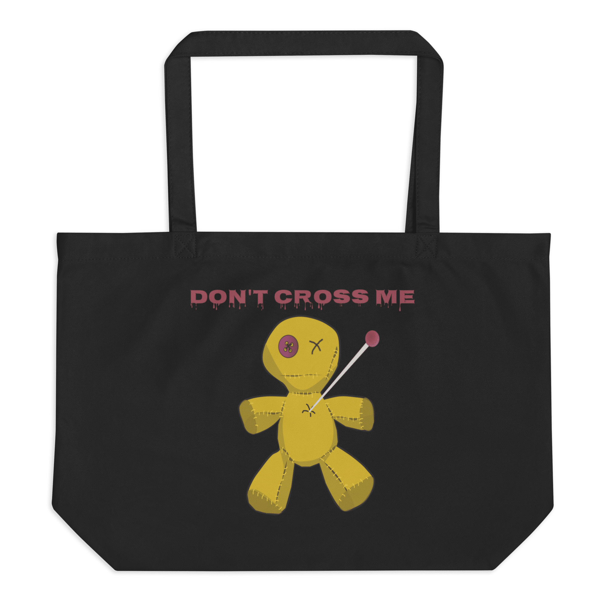 Voodoo Doll Don't Cross Me Large Organic Tote Bag